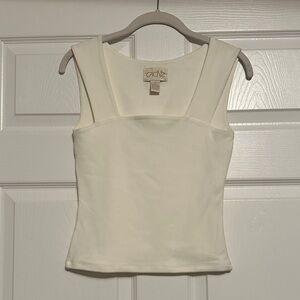 Vtg Cache Off White Dress Tank Top, Sz S